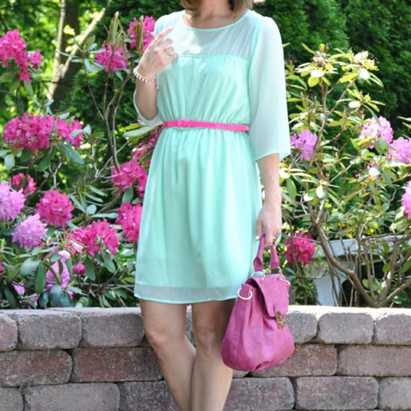 Everly Dresses & Skirts - Everly Mint Green Dress with sheer details Everly Dresses & Skirts - Everly Mint Green Dress with sheer details